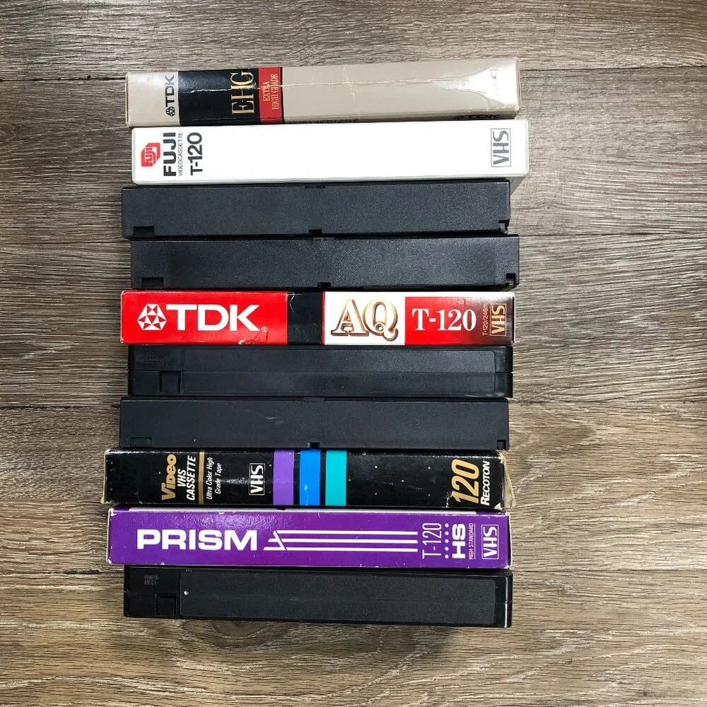 Mixed Lot of 10 Blank VHS Tapes For Recording